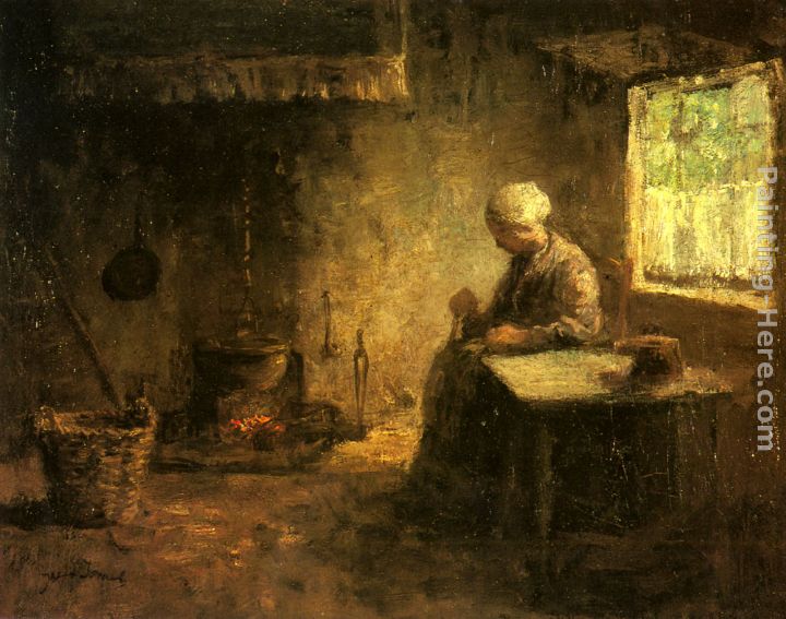 Peasant Woman by a Hearth painting - Jozef Israels Peasant Woman by a Hearth art painting